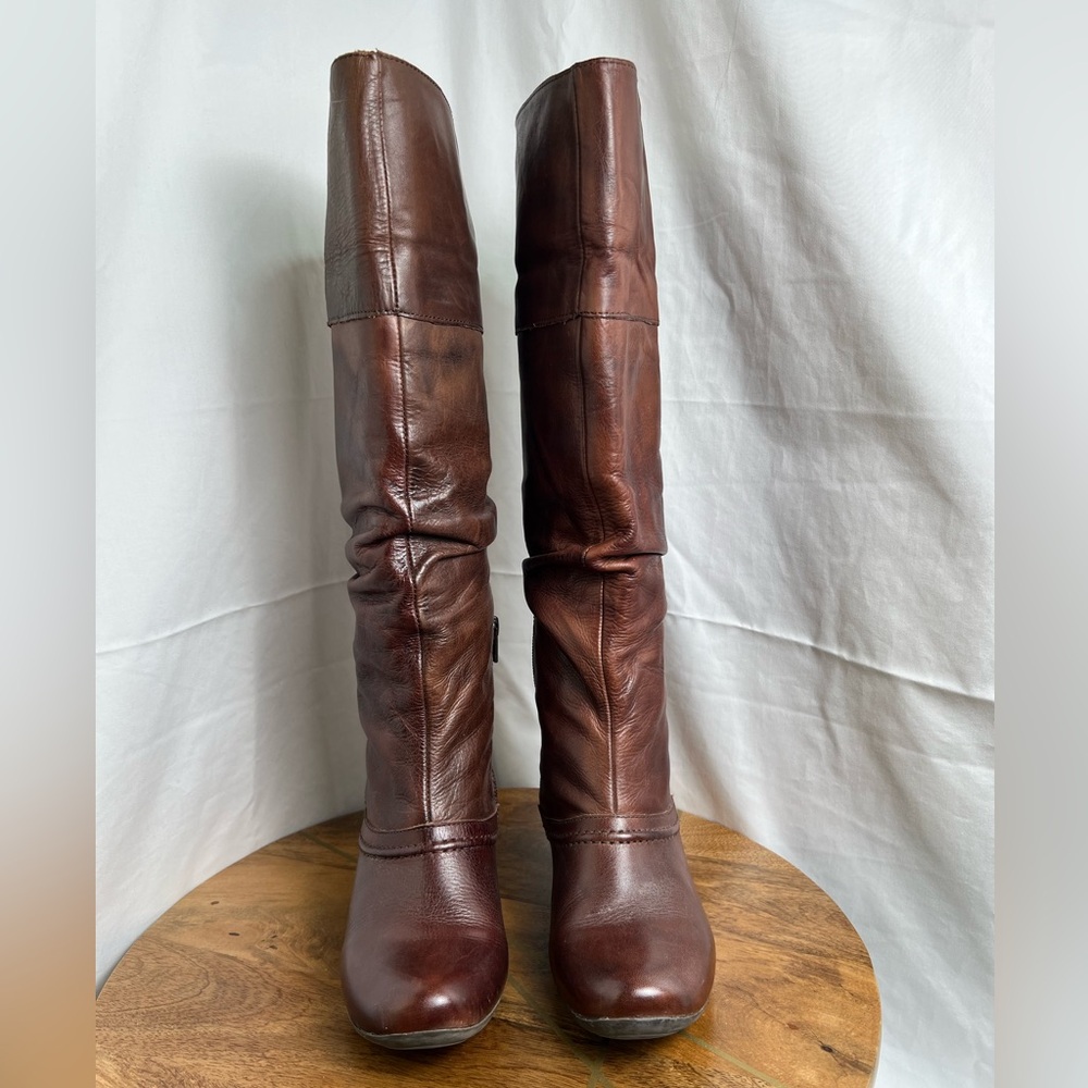 PIKOLINOS Rich Brown Leather Heeled Boots